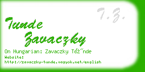 tunde zavaczky business card